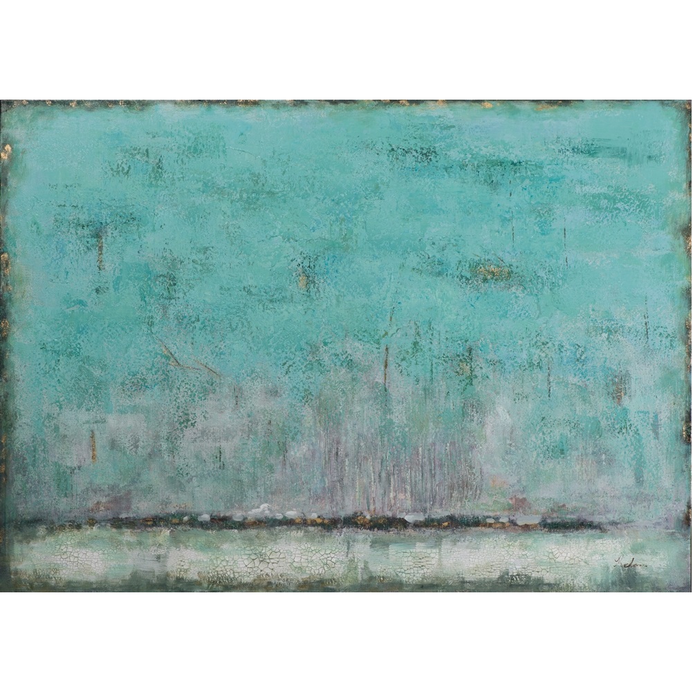 Schilderij abstract zee groen Bergerac Schilderij zee groen